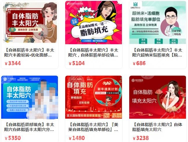 自體脂肪填充豐太陽穴參考價格2022